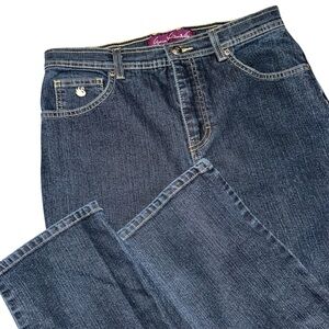 Gloria Vanderbilt Amanda Dark Ring Wash Jeans W/ Contrast Stitching Sz 10